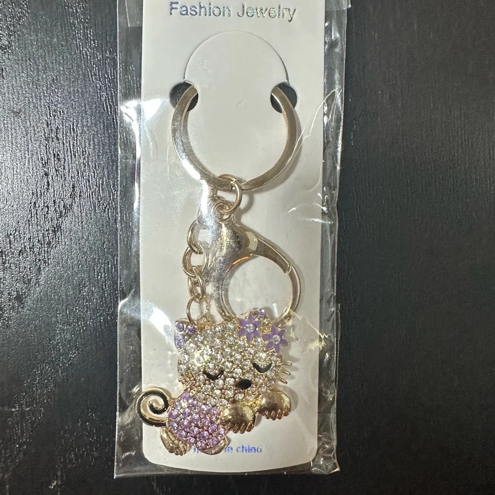 Fashion Jewelry Gold and Purple Key & Card Holder